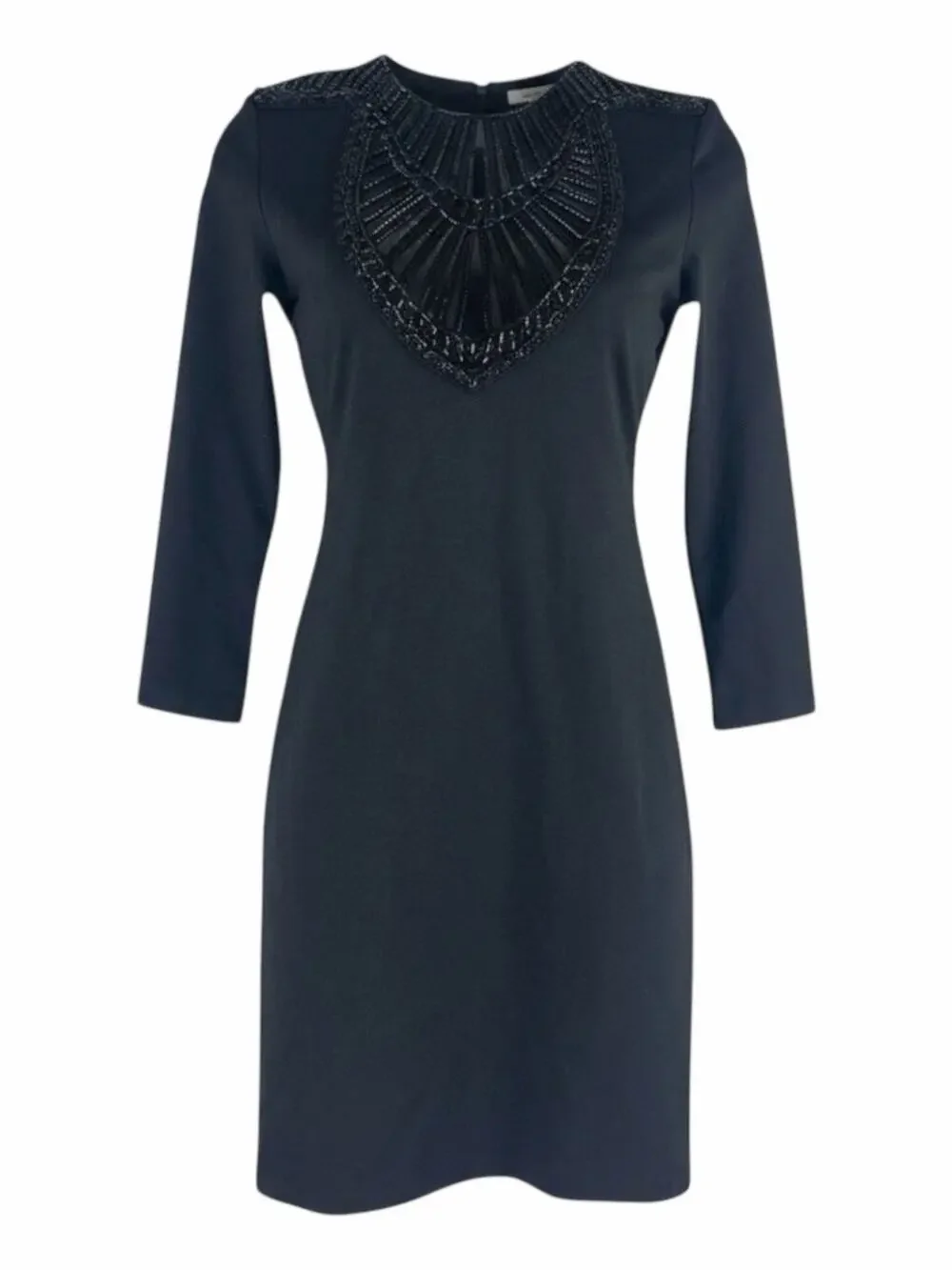Armani Exchange 3/4 Sleeve Embellished Fitted Mini Dress Black Size XS